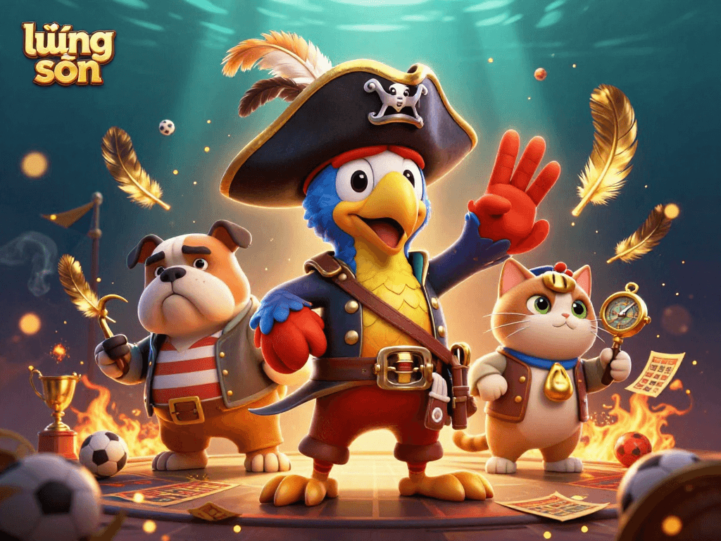 Experience thrilling sports betting with lương sơn pirates and treasure in this dynamic illustration.