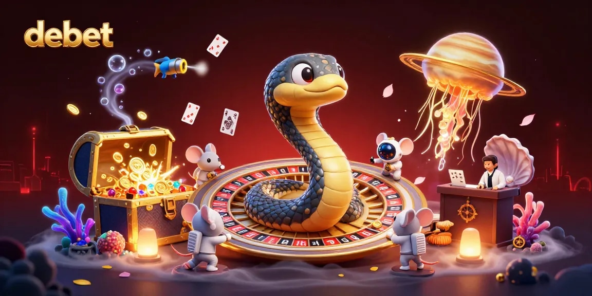 Experience debet gaming action with playful astronaut mice betting on cosmic roulette.