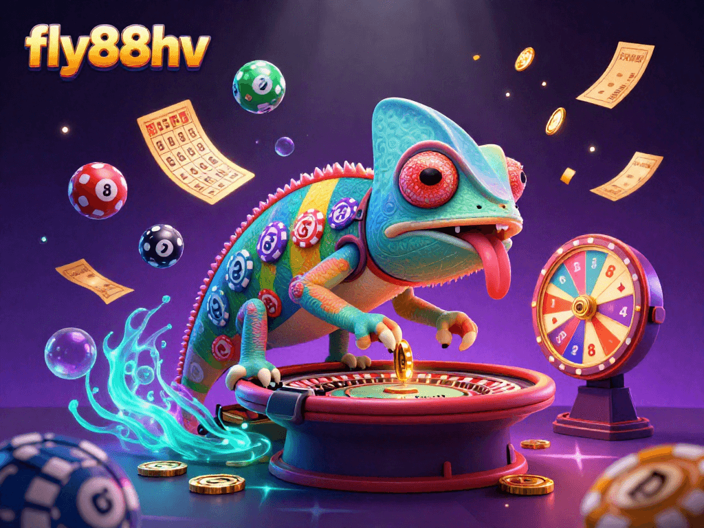 Experience excitement at fly88hv with a colorful casino scene showcasing games and vibrant details.