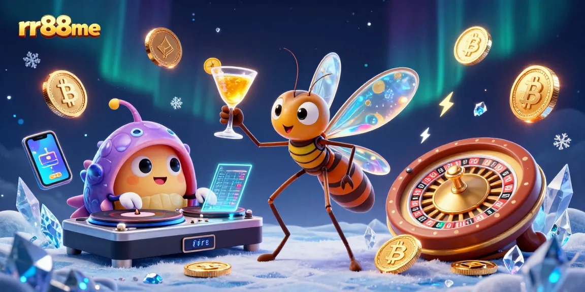 Experience thrilling gaming action at rr88me with vibrant casino-themed characters and crypto elements.