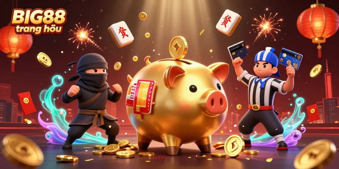 Engage with BIG88 trang chủ and explore a vibrant casino scene with golden coins and exciting game elements.