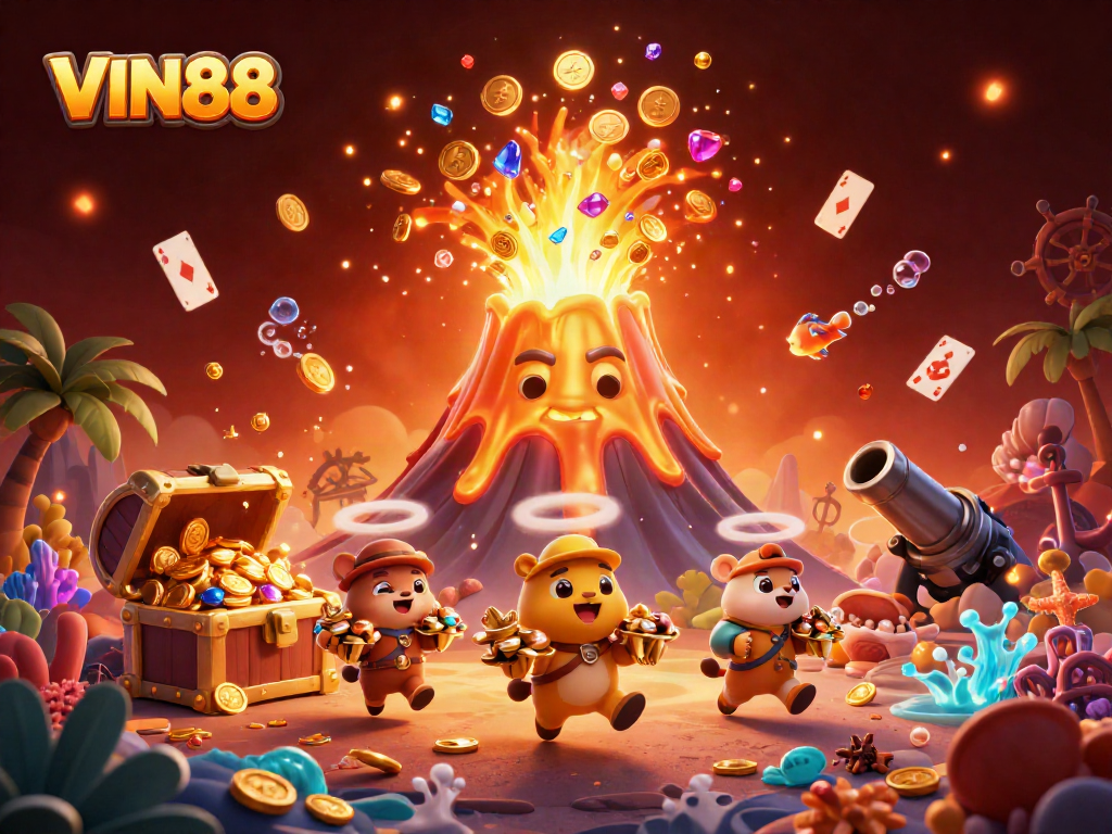 Experience the winning thrills of VIN88 with vibrant treasures and animated characters.
