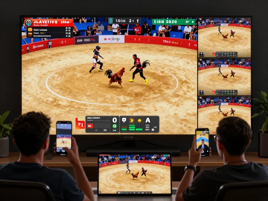 Engage in đá gà trực tiếp with vibrant live streaming of cockfighting matches, showcasing intense action and multiple camera angles.