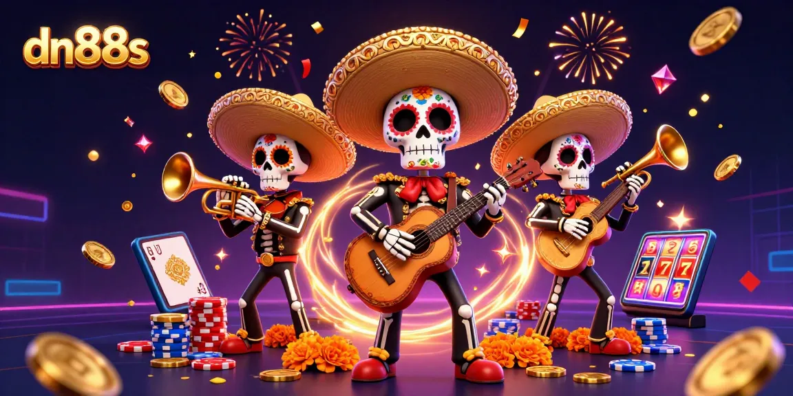 Win big with dn88s as dynamic mariachi skeletons cherish the casino nightlife!