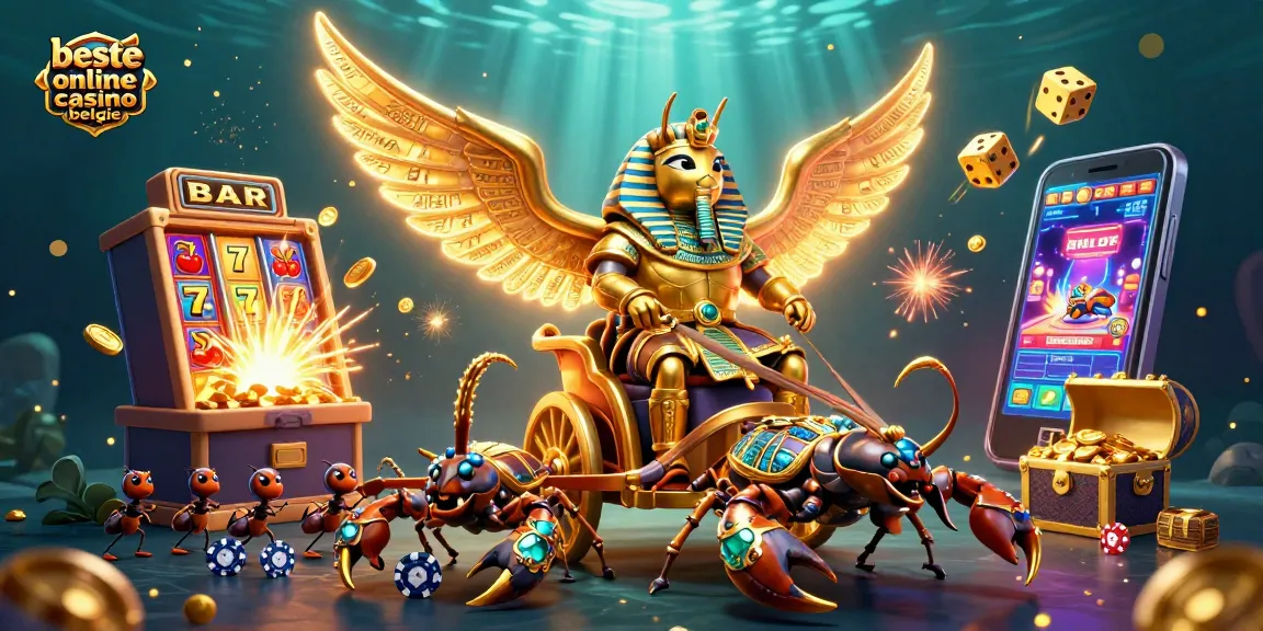 Play at beste online casino belgie with a vibrant illustration of gaming excitement.
