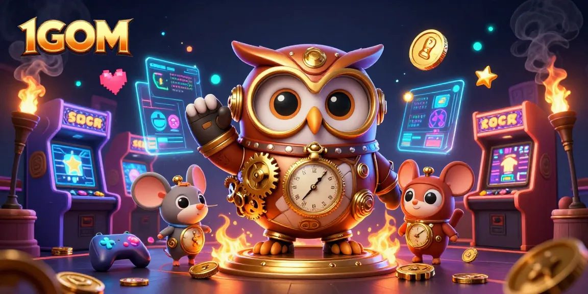 Experience the excitement of betting at 1GOM with a dynamic, colorful casino scene.