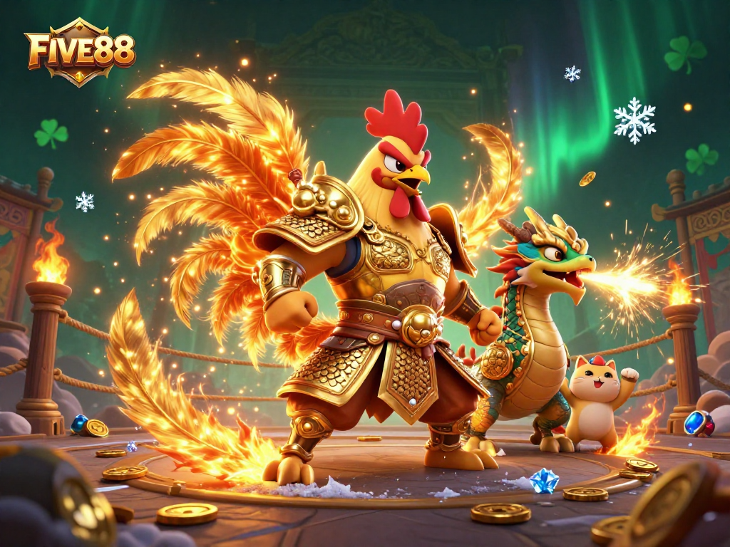 Experience thrilling gameplay with FIVE88 in this dynamic casino scene rich with details.