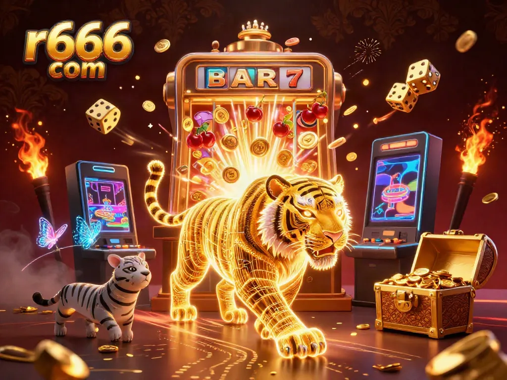 Play thrilling games at r666 com featuring vibrant slot machine action and digital landscapes.