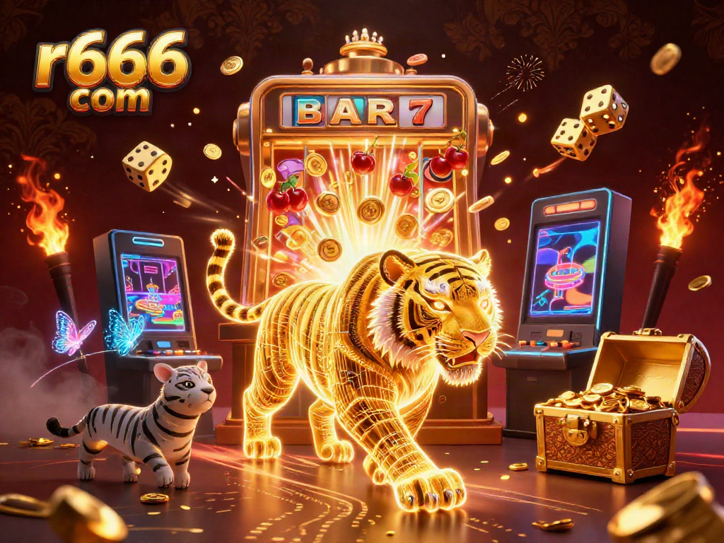 Play thrilling games at r666 com featuring vibrant slot machine action and digital landscapes.