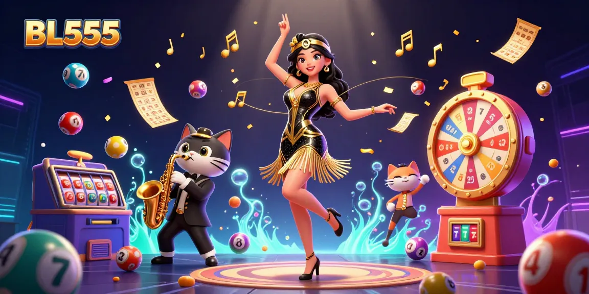 Experience the thrill of winning at BL555 with engaging colorful lottery and gaming elements.