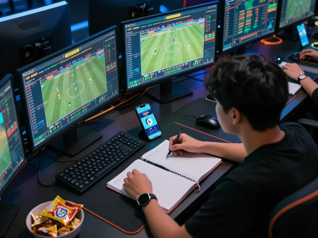 Tỷ lệ kèo nhà cái 5 showcased on mobile app during an intense sports betting session