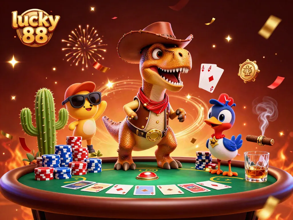 Experience exciting gameplay at lucky 88 with thrilling poker tables and colorful casino elements.