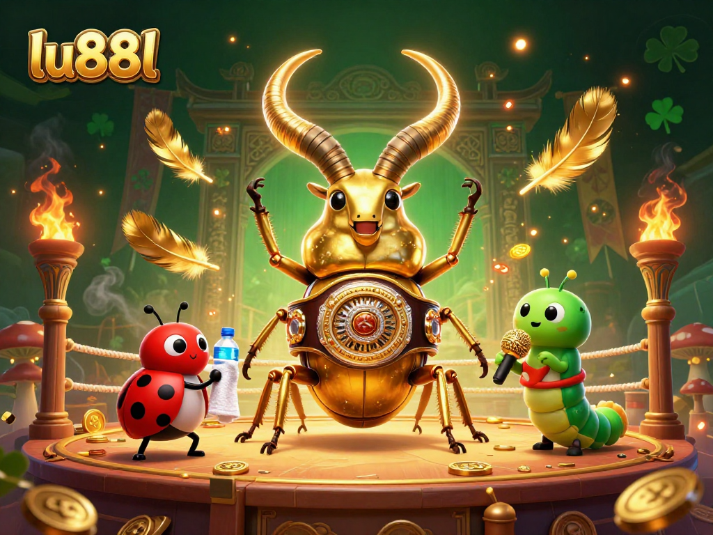 Experience thrilling bets with lu88l as the golden stag beetle takes center stage in a dynamic casino atmosphere.