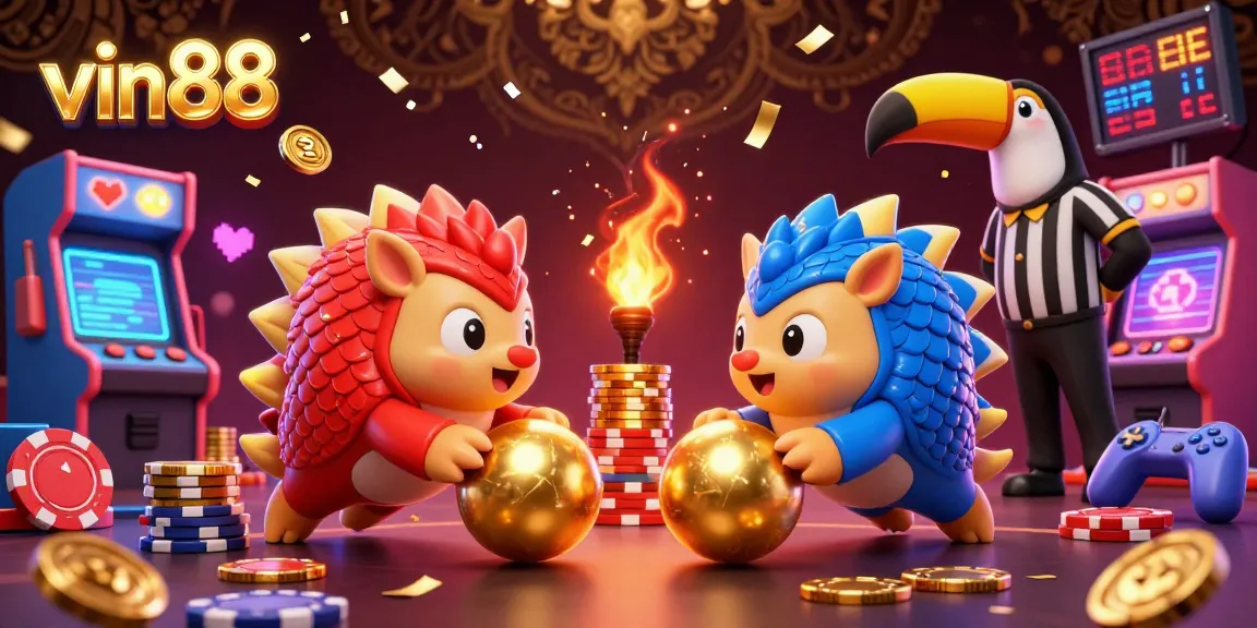 Experience thrilling gameplay in vin88 with rival pangolins competing over golden chips!