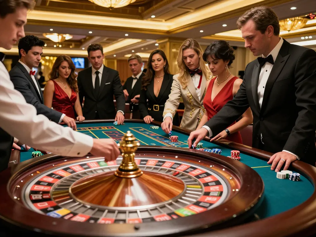 Players engaging in thrilling roulette gameplay at Fun88 com casino, showcasing high-stakes excitement and strategic betting.