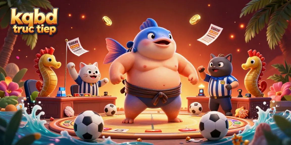 Engage with kqbd truc tiep as the fugu blowfish battles in a vibrant underwater sports betting scene filled with action.