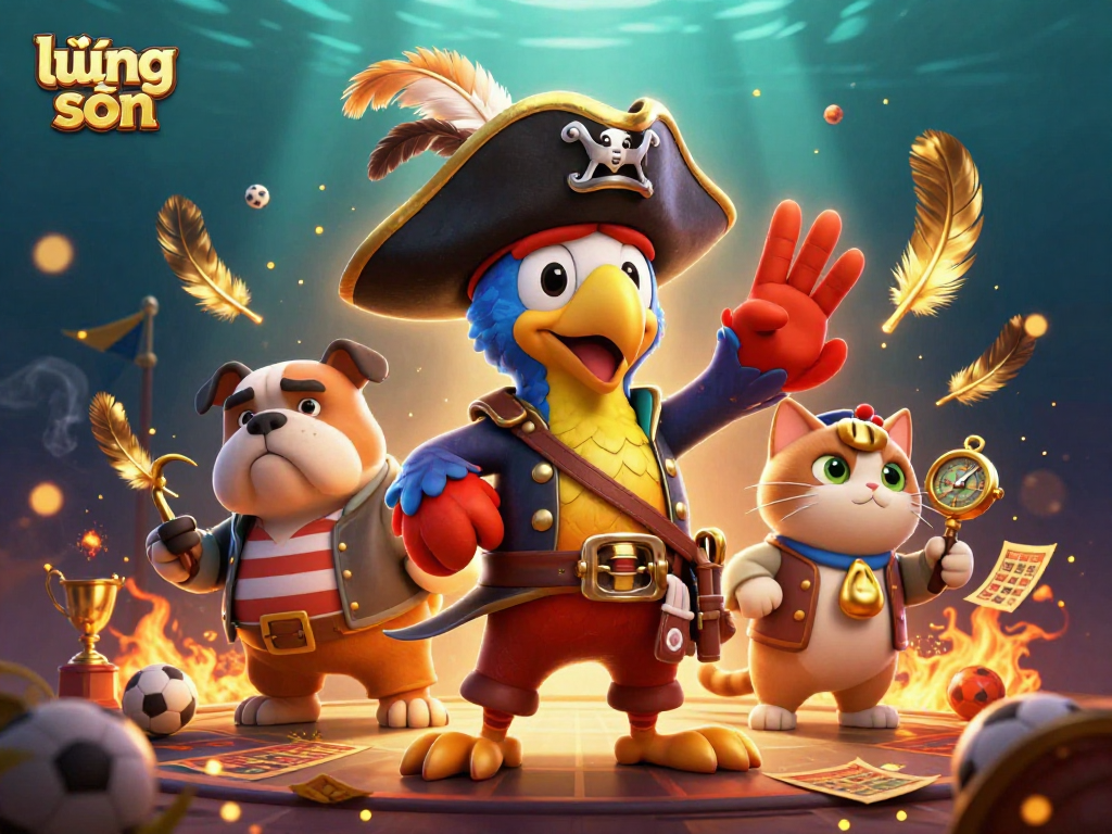 Experience thrilling sports betting with lương sơn pirates and treasure in this dynamic illustration.