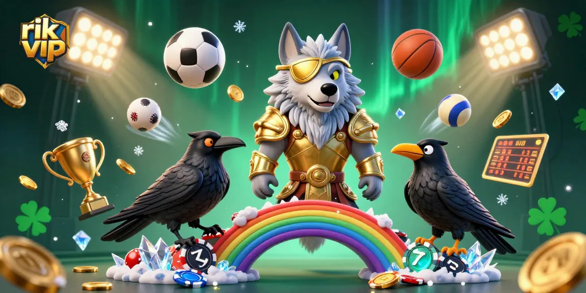 Engage with rik vip for thrilling sports betting excitement amidst a vibrant Norse mythology-inspired casino scene.