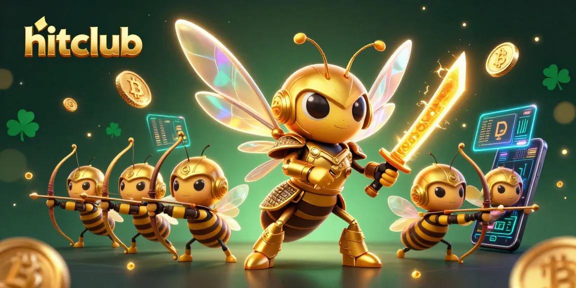 Experience winning strategies at hitclub with a vibrant illustration filled with unique gaming elements.