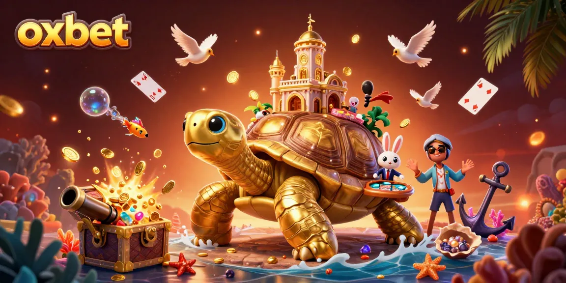 Play captivating games with OXBET, a premier online casino featuring fun characters, vibrant elements, and an engaging backdrop.