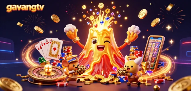 Engage with vivid gambling excitement at gavangtv featuring a triumphant volcano and treasure.