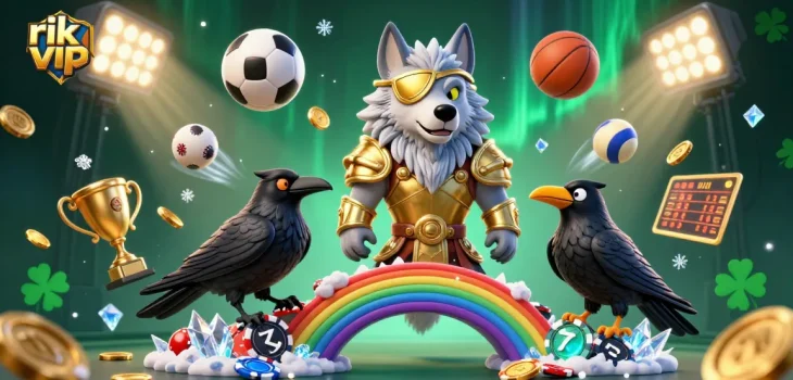 Engage with rik vip for thrilling sports betting excitement amidst a vibrant Norse mythology-inspired casino scene.